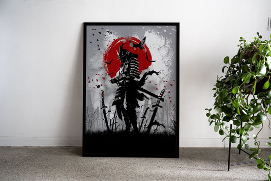 Ready to Fight Samurai Asian Style Poster | Dynamic Unframed Wall Art Print for Home & Office Decor | High-Quality Finish | Multiple Sizes Available