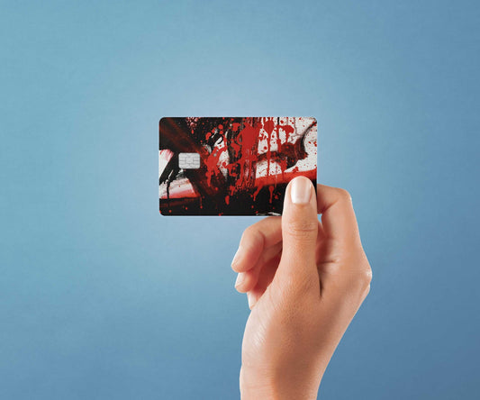 Watercolor red abstract design | credit card sticker | small chip | credit card skin for nursery and home wall decor.