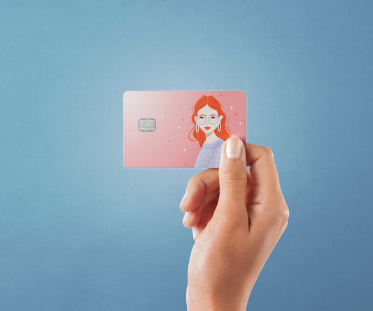 Watercolor red beauty design | credit card sticker | small chip | credit card skin for nursery and home wall decor.