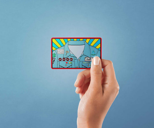 Watercolor resist design | credit card sticker | small chip | credit card skin for nursery and home wall decor.