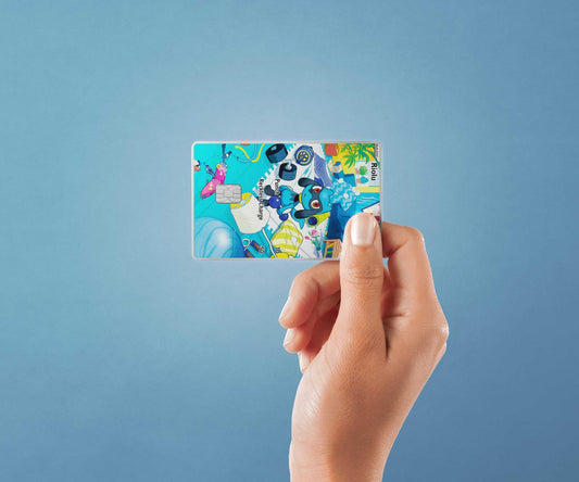 Watercolor rio lure reckless charge design | credit card sticker | small chip | credit card skin for nursery and home wall decor.