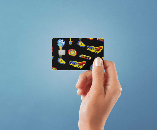 Watercolor rise grind design | credit card sticker | small chip | credit card skin for nursery and home wall decor.