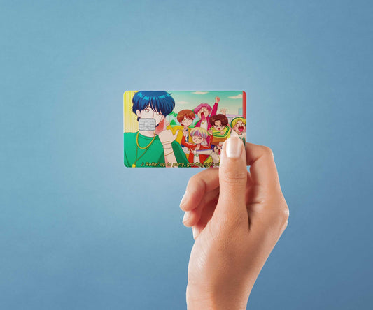 Watercolor rolling up design | credit card sticker | small chip | credit card skin for nursery and home wall decor.