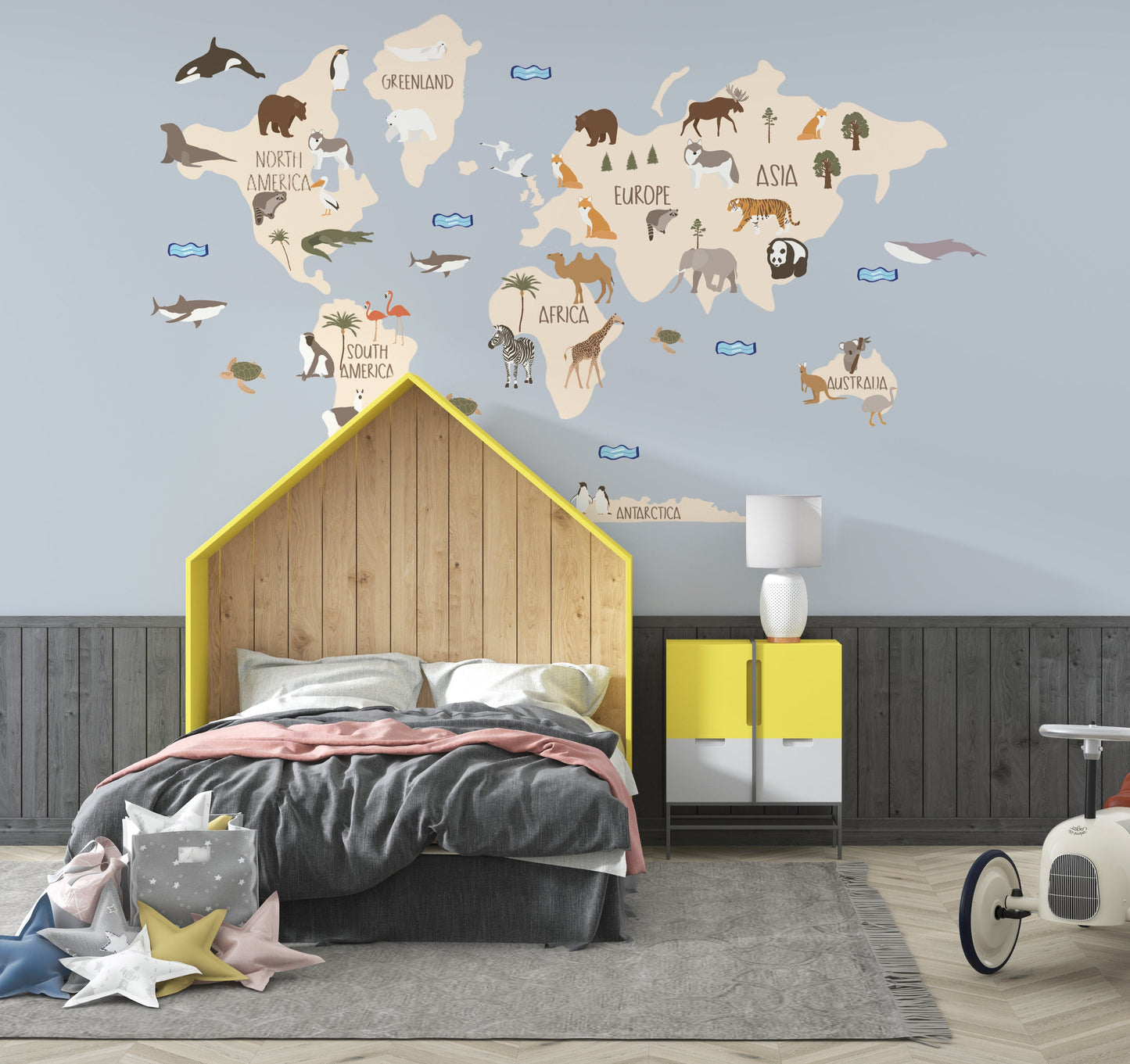 Build Your Own World Map Wall Sticker L