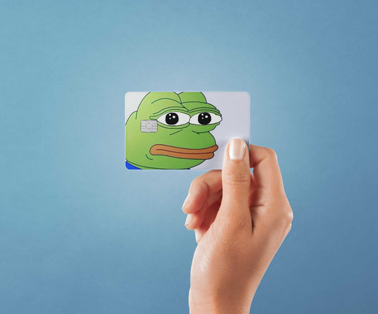 Watercolor sad frog design | credit card sticker | small chip | credit card skin for nursery and home wall decor.