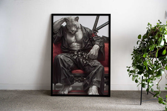 samurai Animal Asian Style Poster | Wall Art for Home & Office | High-Quality Print - High-Quality Visual Display