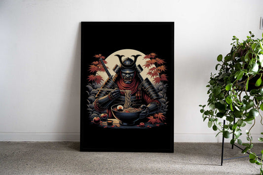 samurai and ramen Asian Style Poster | Wall Art for Home & Office | High-Quality Print - High-Quality Visual Display