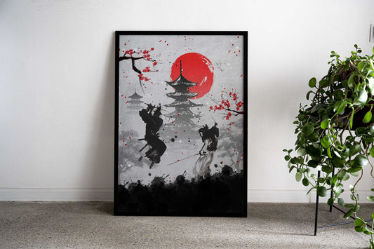 samurai fight Asian Style Poster | Wall Art for Home & Office | High-Quality Print - High-Quality Visual Display