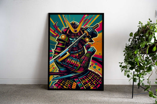 samurai fighting wpap Asian Style Poster | Wall Art for Home & Office | High-Quality Print - High-Quality Visual Display