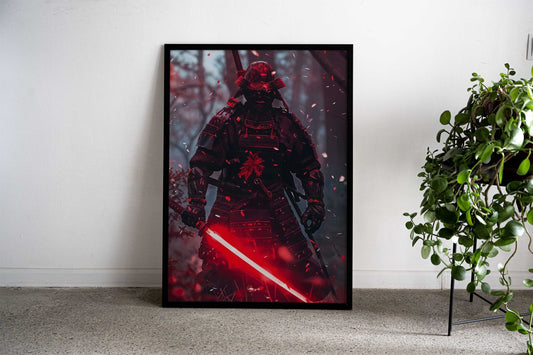 samurai japan ninja neon Asian Style Poster | Wall Art for Home & Office | High-Quality Print - High-Quality Visual Display