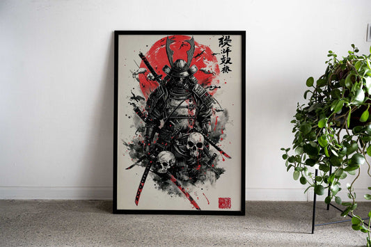 samurai japan watercolor Asian Style Poster | Wall Art for Home & Office | High-Quality Print - High-Quality Visual Display