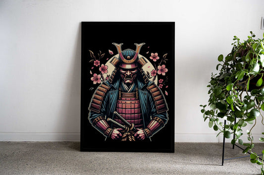 samurai moon sakura Asian Style Poster | Wall Art for Home & Office | High-Quality Print - High-Quality Visual Display