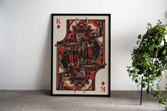 samurai of diamond card Asian Style Poster | Wall Art for Home & Office | High-Quality Print - High-Quality Visual Display