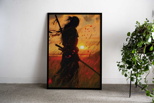 samurai sunset Asian Style Poster | Wall Art for Home & Office | High-Quality Print - High-Quality Visual Display