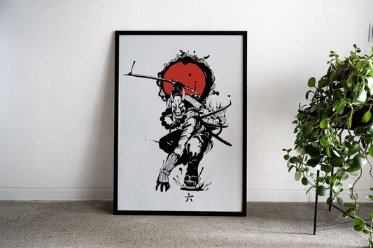 samurai with three swords Asian Style Poster | Wall Art for Home & Office | High-Quality Print - High-Quality Visual Display