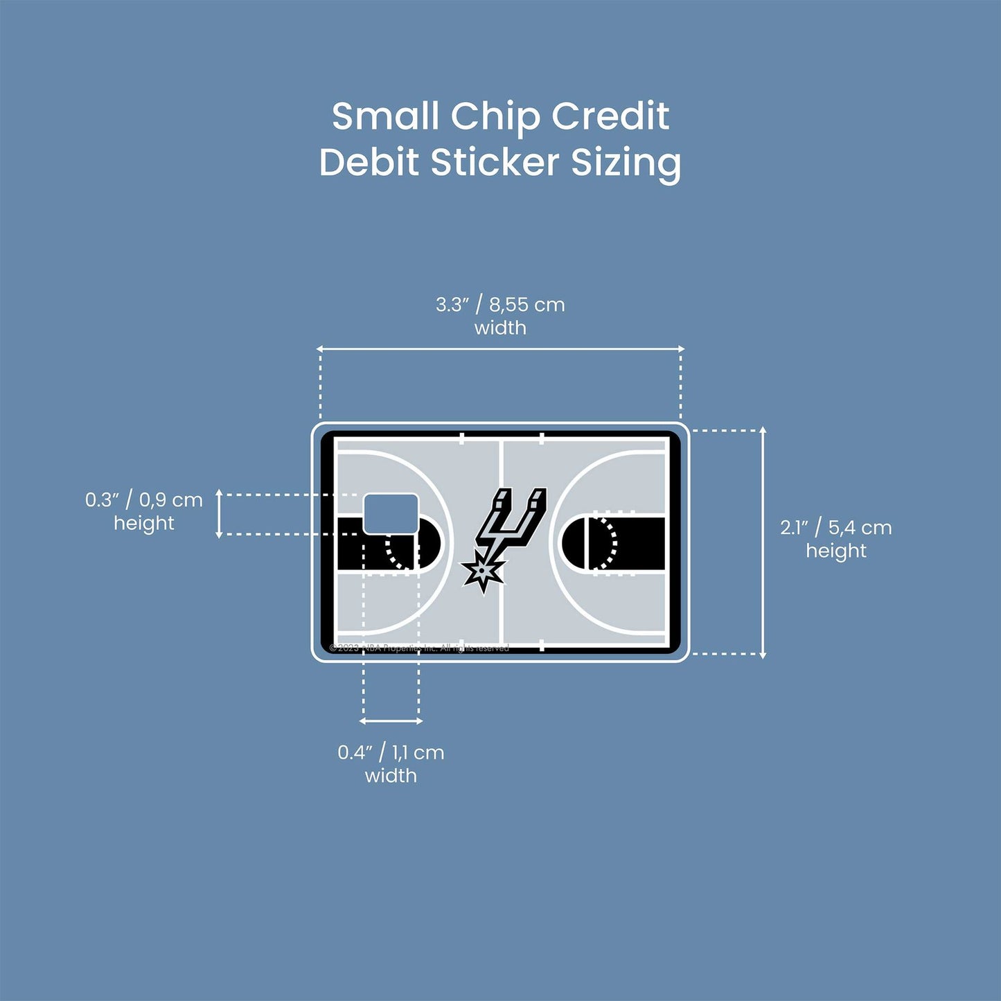 San Antonio Spurs Courtside Design | Credit Card Sticker | Small Chip | Credit Card Skin