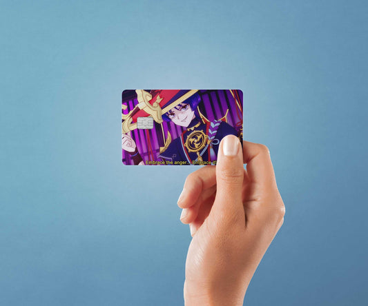 Watercolor scaramouche design | credit card sticker | small chip | credit card skin for nursery and home wall decor.