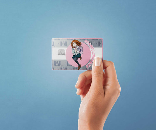 Watercolor school’s out ochaco uraraka design | credit card sticker | small chip | credit card skin for nursery and home wall decor.