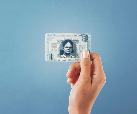 Watercolor schrute buck design | credit card sticker | small chip | credit card skin for nursery and home wall decor.