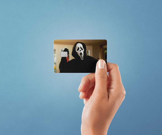 Watercolor scream ghostface design | credit card sticker | small chip | credit card skin for nursery and home wall decor.