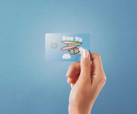 Watercolor see ya design | credit card sticker | small chip | credit card skin for nursery and home wall decor.