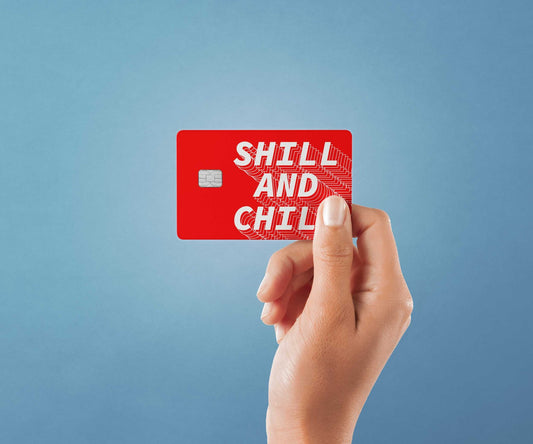 Watercolor shill and chill design | credit card sticker | small chip | credit card skin for nursery and home wall decor.
