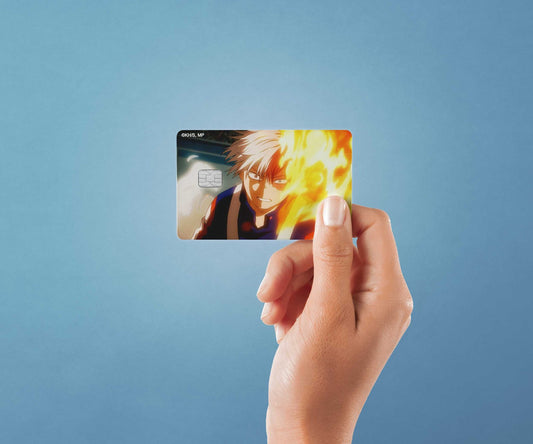 Watercolor shoto uses his fire design | credit card sticker | small chip | credit card skin for nursery and home wall decor.