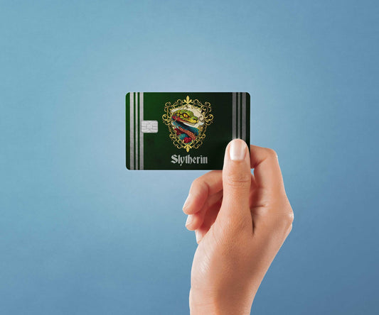 Watercolor slytherin design | credit card sticker | small chip | credit card skin for nursery and home wall decor.