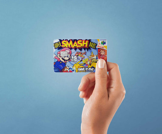Watercolor smash bros design | credit card sticker | small chip | credit card skin for nursery and home wall decor.