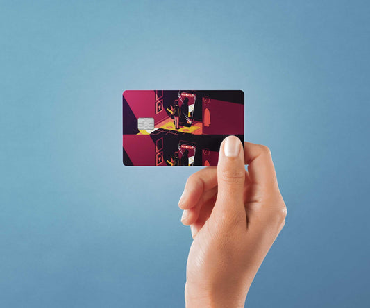 Watercolor social mirror design | credit card sticker | small chip | credit card skin for nursery and home wall decor.