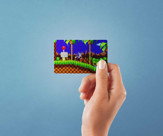 Watercolor sonic design | credit card sticker | small chip | credit card skin for nursery and home wall decor.