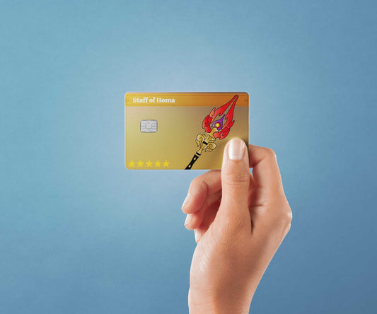 Watercolor staff of homa design | credit card sticker | small chip | credit card skin for nursery and home wall decor.