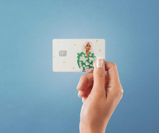 Watercolor strike a pose design | credit card sticker | small chip | credit card skin for nursery and home wall decor.
