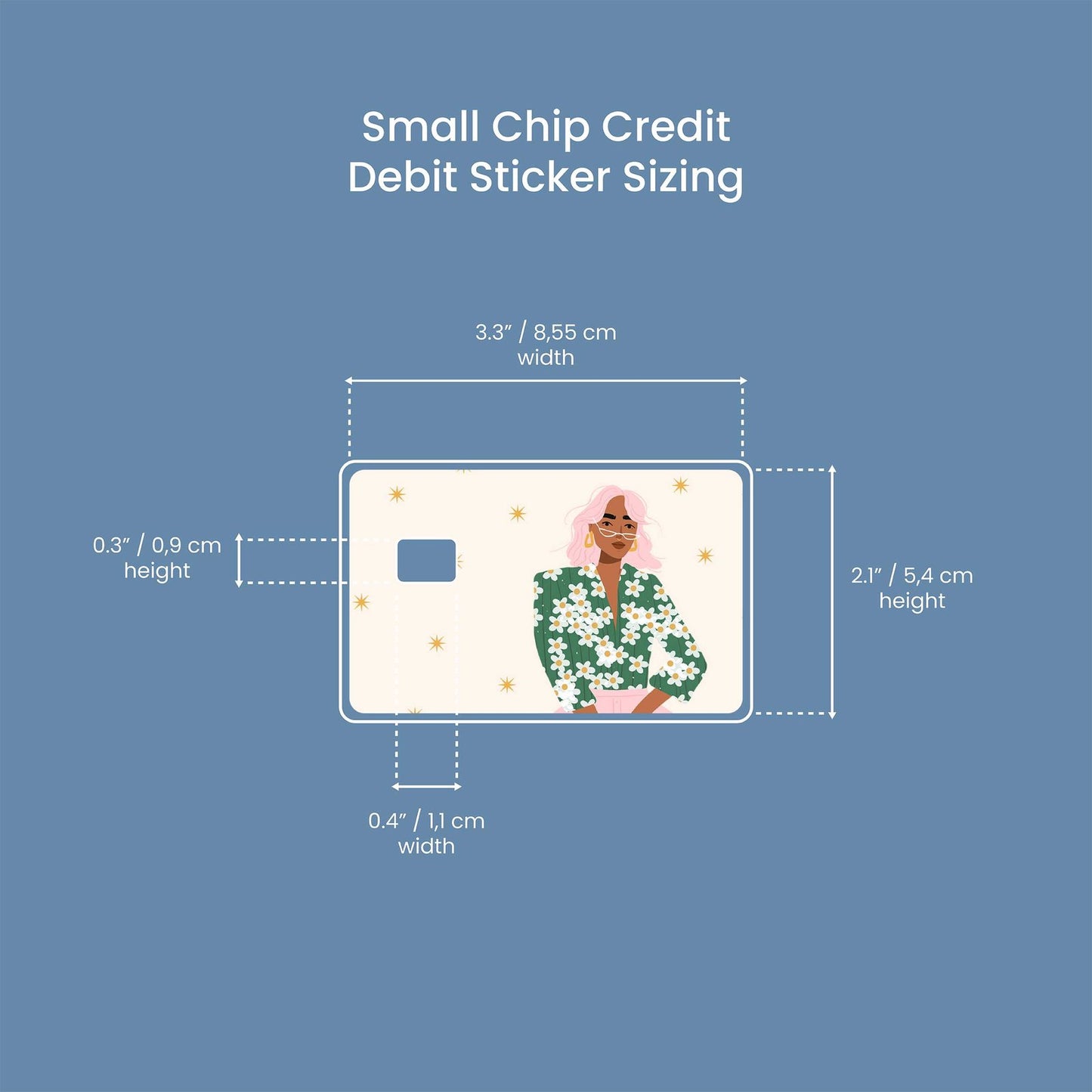 Strike a Pose Design | Credit Card Sticker | Small Chip | Credit Card Skin