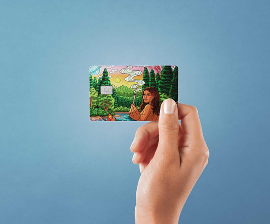 Watercolor sunset sherbet design | credit card sticker | small chip | credit card skin for nursery and home wall decor.