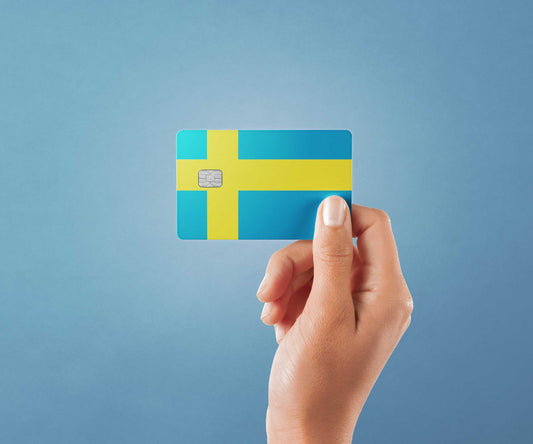 Watercolor sweden design | credit card sticker | small chip | credit card skin for nursery and home wall decor.