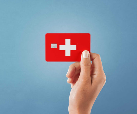 Watercolor switzerland design | credit card sticker | small chip | credit card skin for nursery and home wall decor.