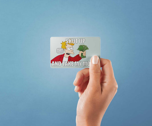 Watercolor take my money design | credit card sticker | small chip | credit card skin for nursery and home wall decor.
