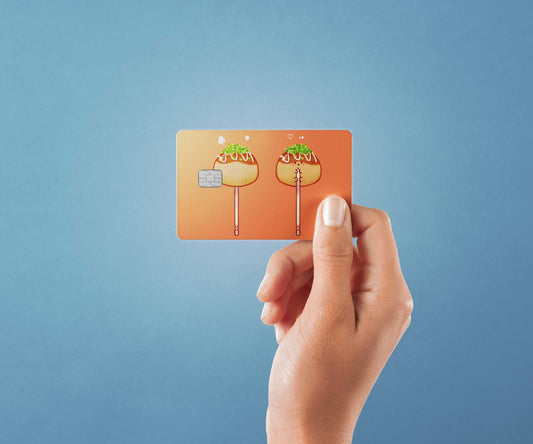 Watercolor takoyaki design | credit card sticker | small chip | credit card skin for nursery and home wall decor.