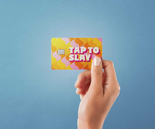 Watercolor tap to slay design | credit card sticker | small chip | credit card skin for nursery and home wall decor.