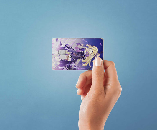 Watercolor tcg fischl design | credit card sticker | small chip | credit card skin for nursery and home wall decor.