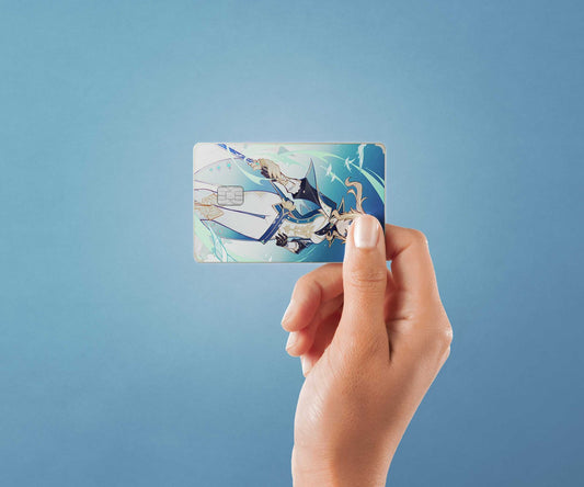 Watercolor tcg jean design | credit card sticker | small chip | credit card skin for nursery and home wall decor.