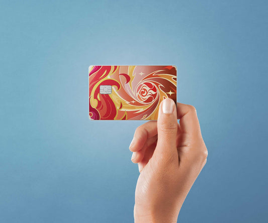 Watercolor tcg pyro design | credit card sticker | small chip | credit card skin for nursery and home wall decor.
