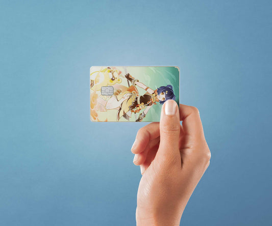 Watercolor tcg xiangling design | credit card sticker | small chip | credit card skin for nursery and home wall decor.