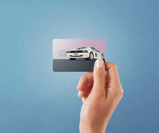 Watercolor testarossa design | credit card sticker | small chip | credit card skin for nursery and home wall decor.