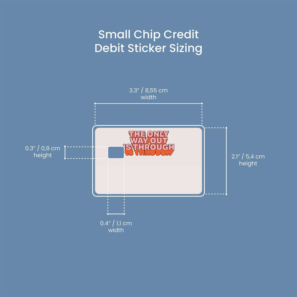 Watercolor the only way out is through design | credit card sticker | small chip | credit card skin for nursery and home wall decor.