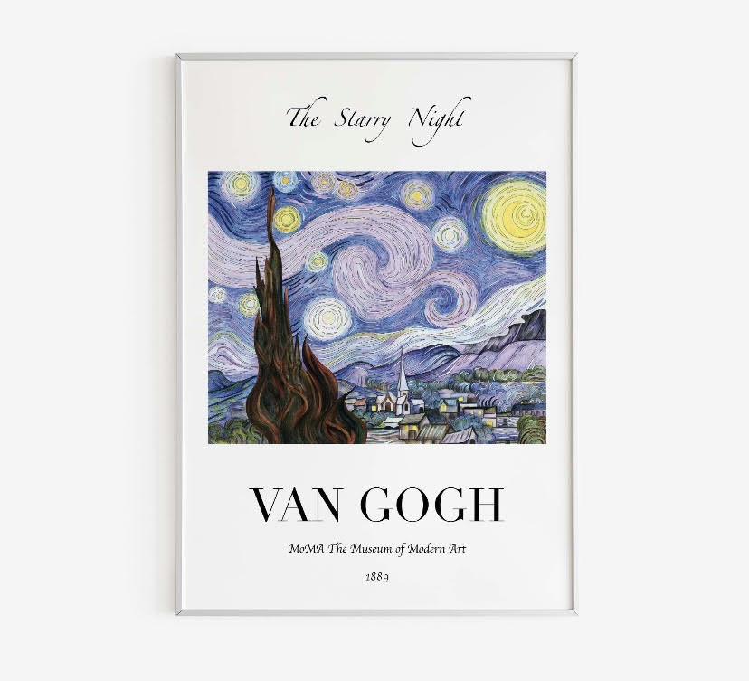 Vintage Wall Art: Van Gogh's Starry Night Print