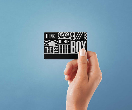 Watercolor think outside the box design | credit card sticker | small chip | credit card skin for nursery and home wall decor.