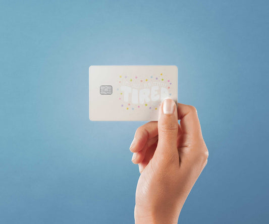 Tired Design | Credit Card Sticker | Small Chip | Credit Card Skin