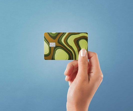 Topography Green Design | Credit Card Sticker | Small Chip | Credit Card Skin